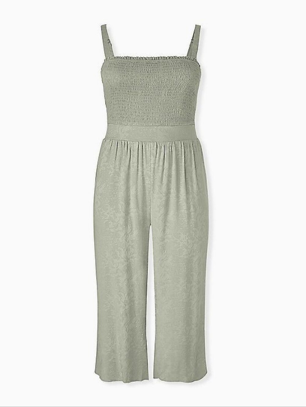 torrid Jacquard smocked culotte sage green sleeveless jumpsuit size 2X NWT